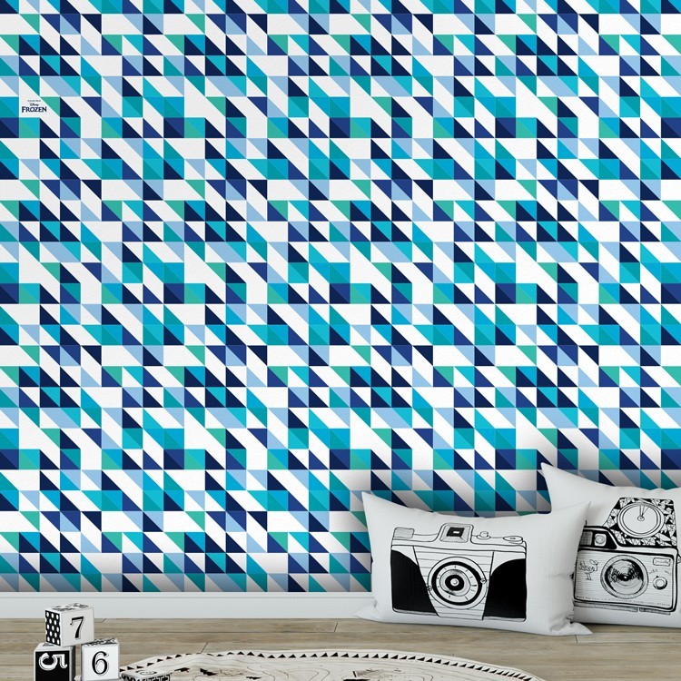 Ταπετσαρία Τοίχου Blue and white pattern, Frozen