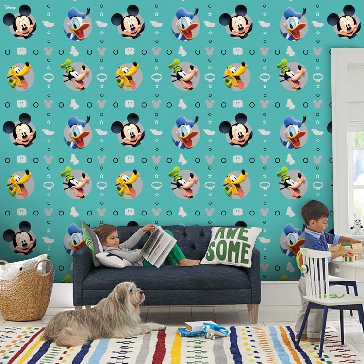 Ταπετσαρία Τοίχου Mickey, Donald, Goofy and Pluto!