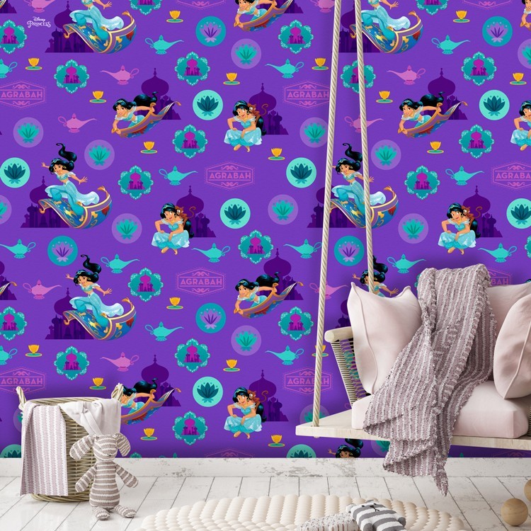 Ταπετσαρία Τοίχου Purple pattern of Jasmine!
