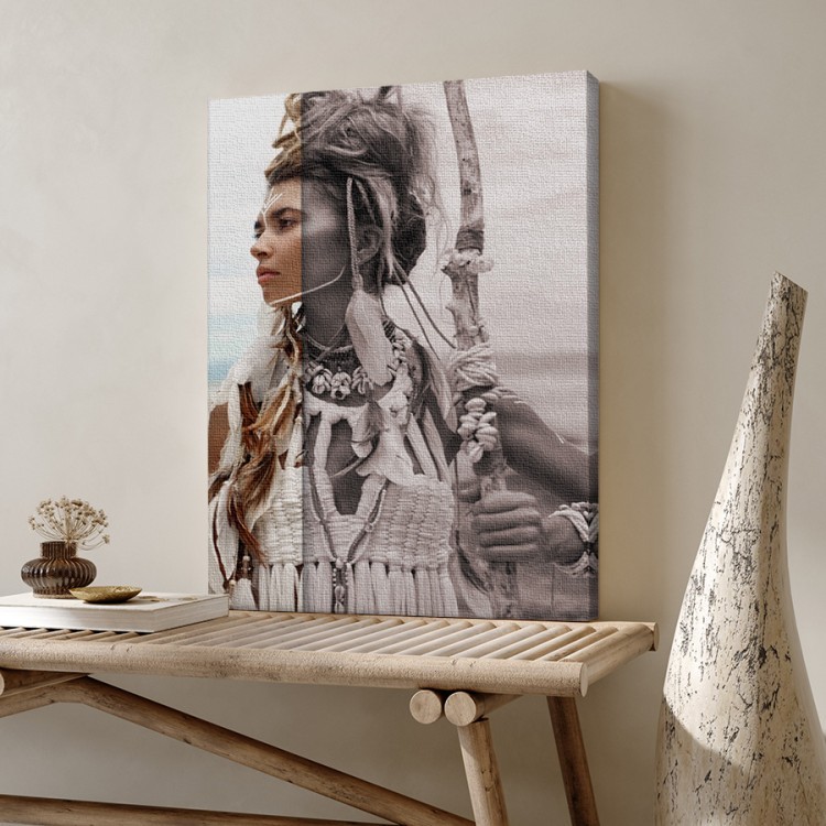 30 x 40 εκ Γυναικείο Προφίλ Boho - Πίνακας σε καμβά