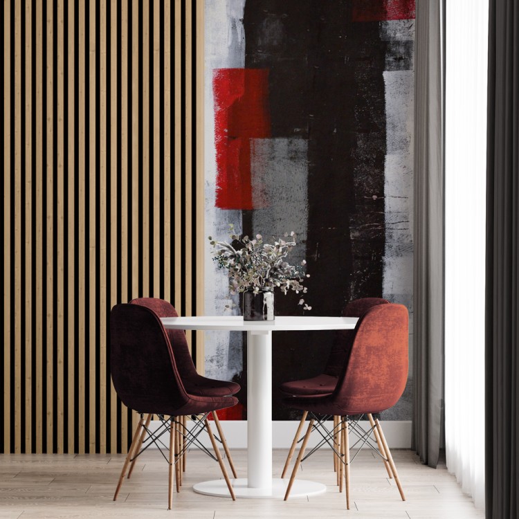 52 x 146 εκ Black Red and Grey - Ταπετσαρία Τοίχου