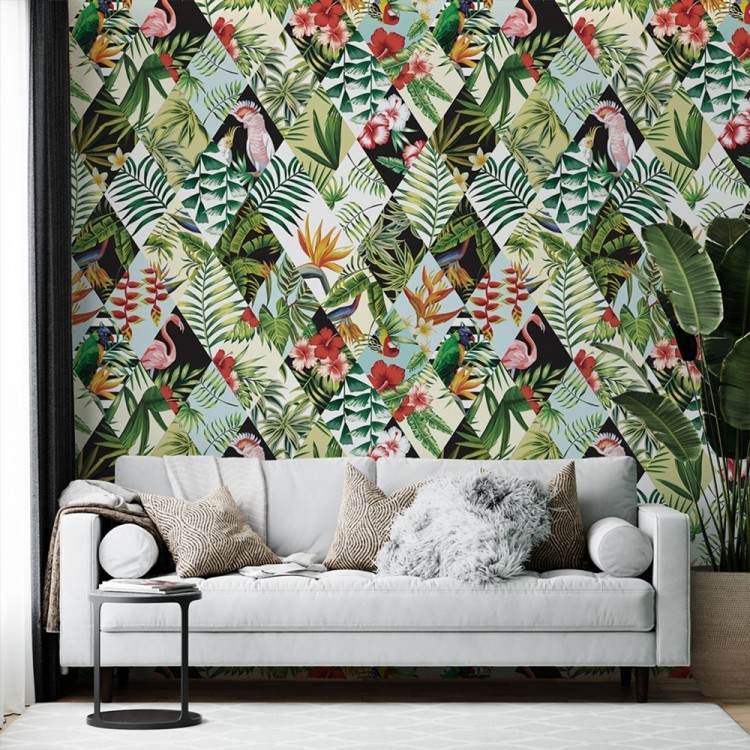 220 x 103 εκ Πολύχρωμο φλοραλ μοτίβο - Ταπετσαρία τοίχου