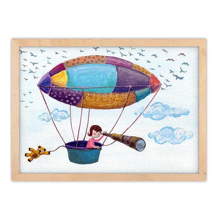 Πίνακας σε Καμβά Κοριτσάκι στο αερόστατο