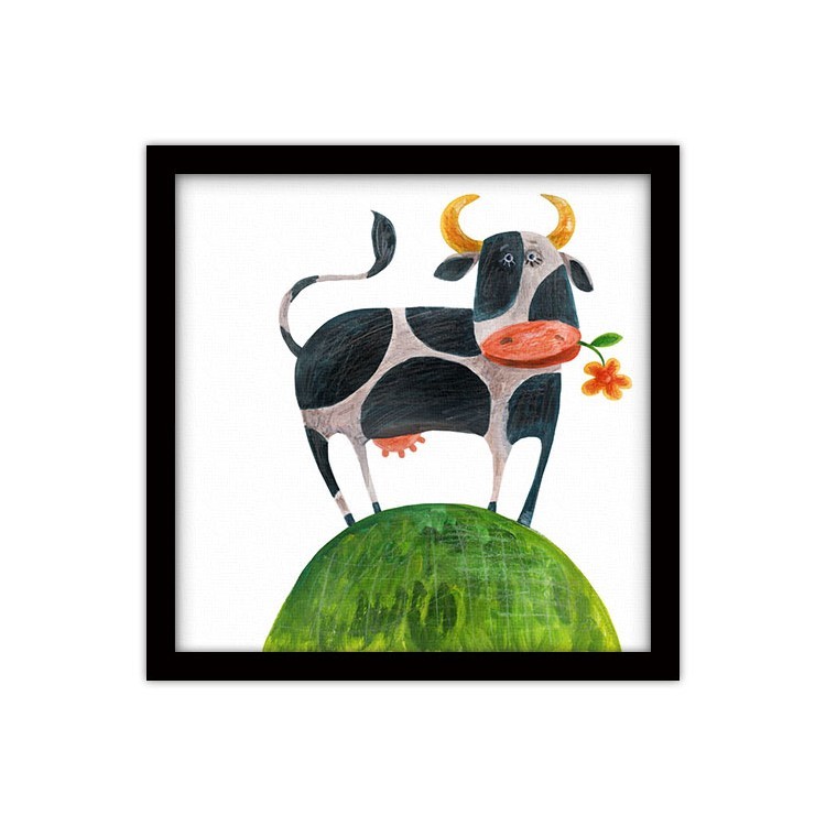 Πίνακας σε Καμβά Αγελαδίτσα μασουλαέι λουλούδι