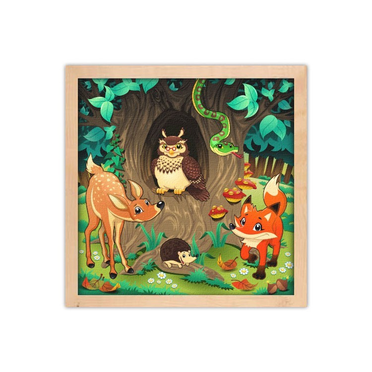 Πίνακας σε Καμβά Ζώα του δάσους