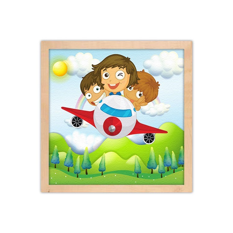 Πίνακας σε Καμβά Παιδάκια σε αεροπλάνο