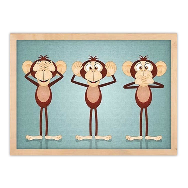 Πίνακας σε Καμβά Αστείοι μικροί πίθηκοι