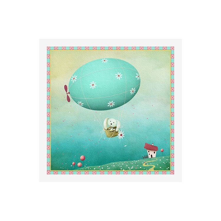 Πίνακας σε Καμβά Κουνέλι σε αερόστατο