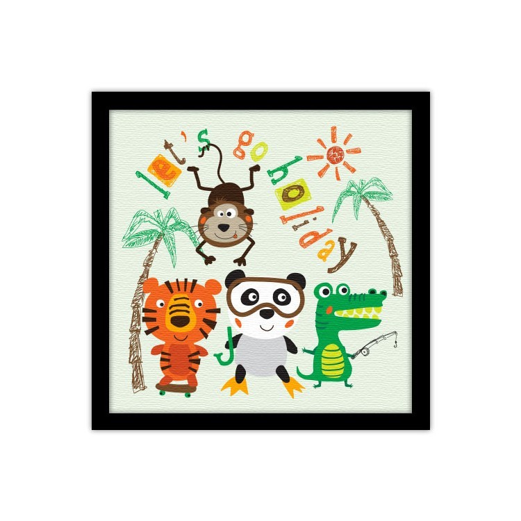 Πίνακας σε Καμβά Χαρούμενα ζωάκια στο δάσος