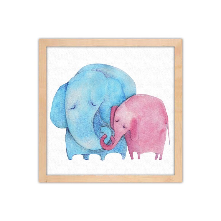 Πίνακας σε Καμβά Ζευγάρι ελέφαντες
