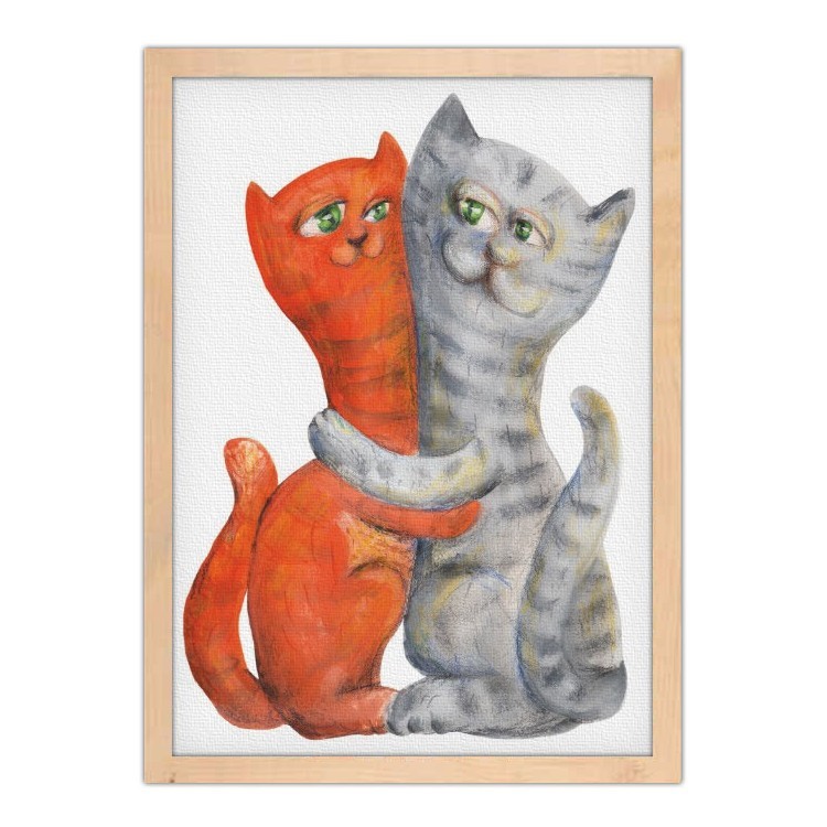 Πίνακας σε Καμβά Γάτες ζευγάρι