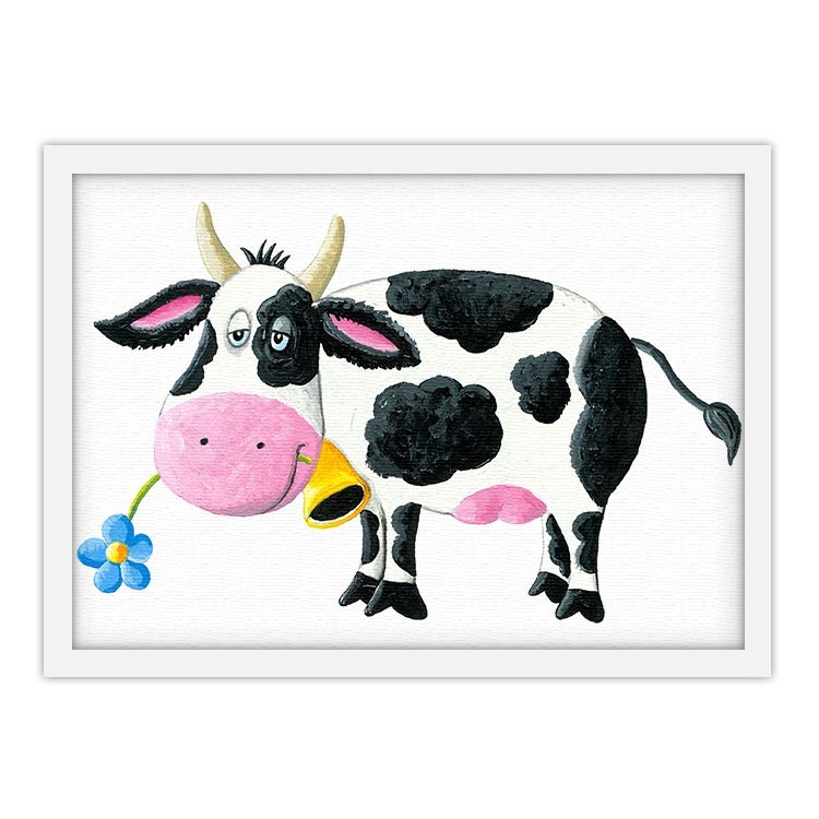 Πίνακας σε Καμβά Χαριτωμένη αγελαδίτσα