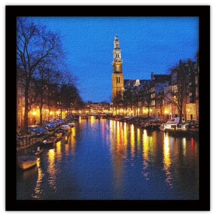 Prinsengracht κανάλι στο Άμστερνταμ Πίνακας σε Καμβά