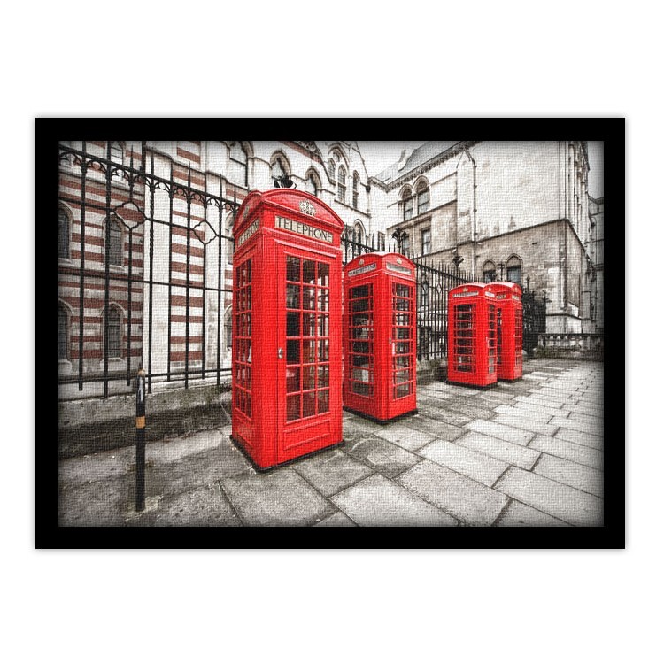 Πίνακας σε Καμβά Οι κόκκινοι τηλεφωνικοί θάλαμοι του Λονδίνου
