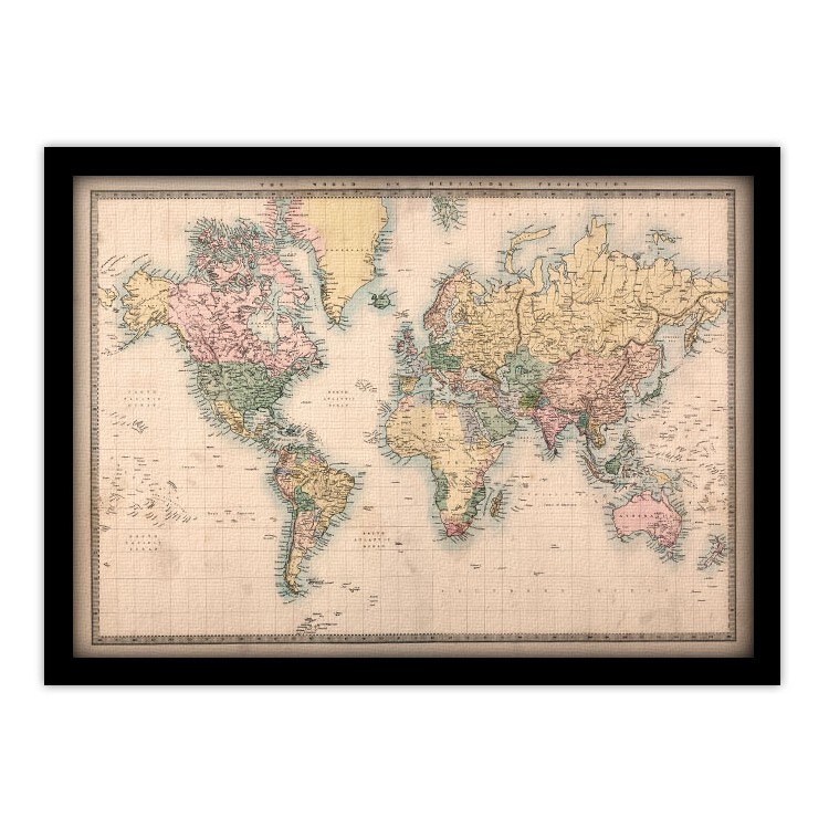 Πίνακας σε Καμβά Χάρτης του Κόσμου
