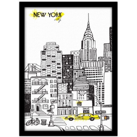 Σκιτσογραφία Νέα Υόρκη Πίνακας σε Καμβά