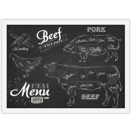 Meat Menu Πίνακας σε Καμβά