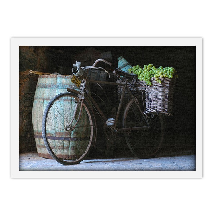 Πίνακας σε Καμβά Ποδήλατο με σταφύλια