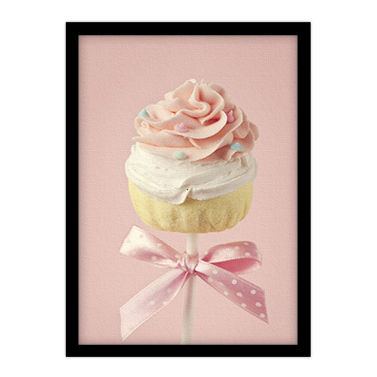 Πίνακας σε Καμβά Ροζ cupcake
