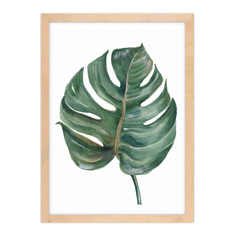 Πίνακας σε Καμβά Πράσινο τροπικό φύλλο