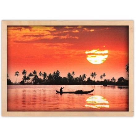 Πορτοκαλί ήλιος Πίνακας σε Καμβά