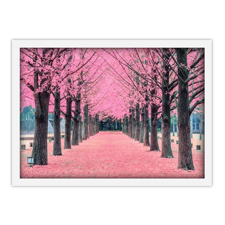 Πίνακας σε Καμβά Ροζ δέντρα
