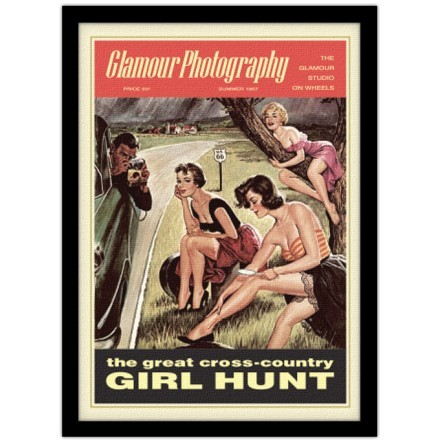 Παλιά πόστερ Girl Hunt Πίνακας σε Καμβά