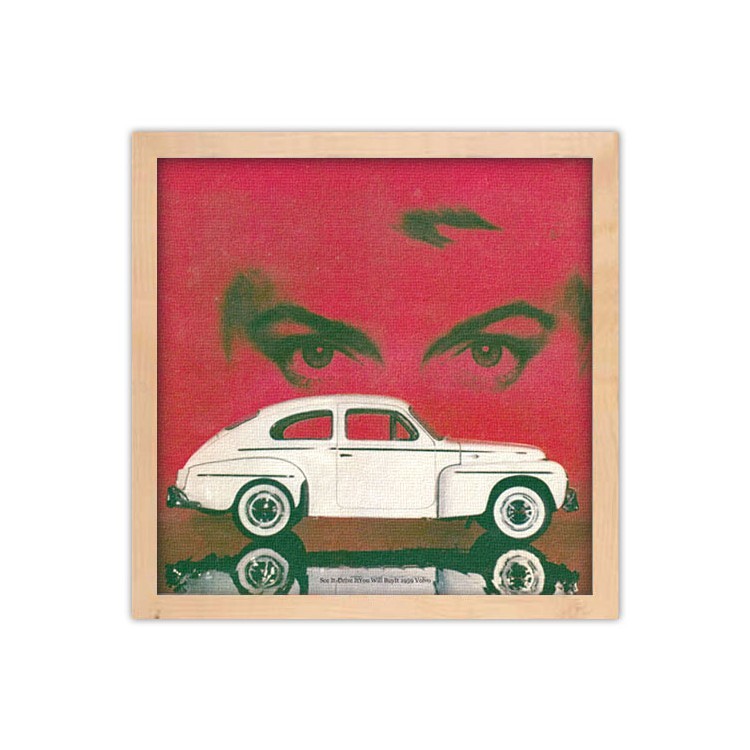 Πίνακας σε Καμβά Παλιά πόστερς λευκό αυτοκίνητο