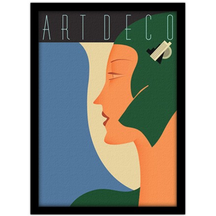 Art deco γυναίκα με πράσινα μαλλιά Πίνακας σε Καμβά