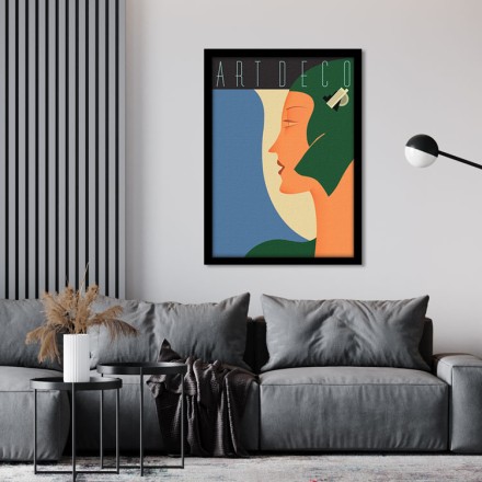 Art deco γυναίκα με πράσινα μαλλιά