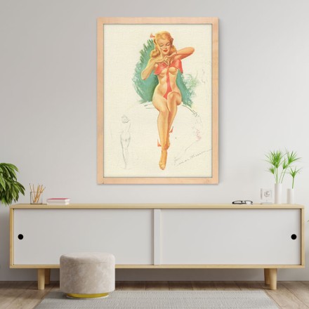 Pin up γυναίκα με κόκκινο φιόγκο