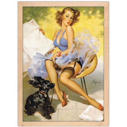 Pin up γυναίκα με αέρινο φόρεμα Πίνακας σε Καμβά