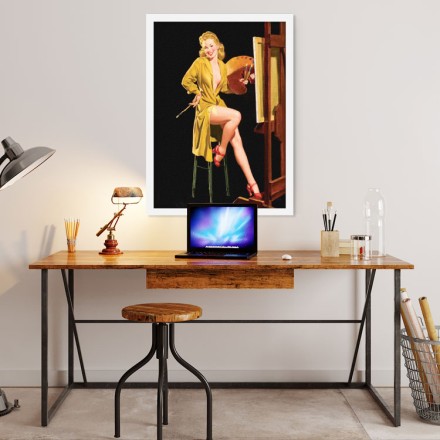 Pin up γυναίκα ζωγράφος