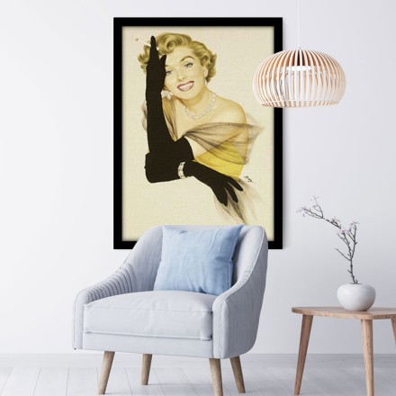 Pin up γυναίκα με μαύρα γάντια