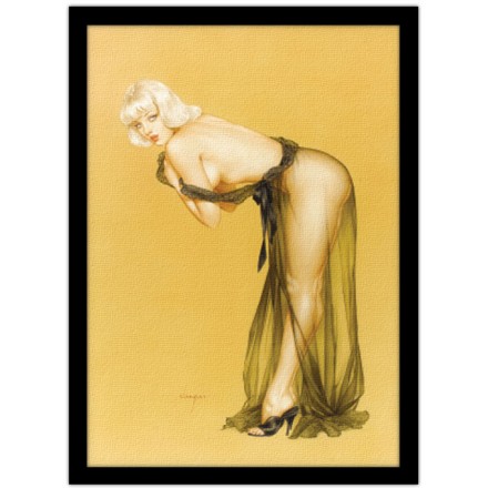 Pin up γυναίκα με διαφανές φόρεμα Πίνακας σε Καμβά