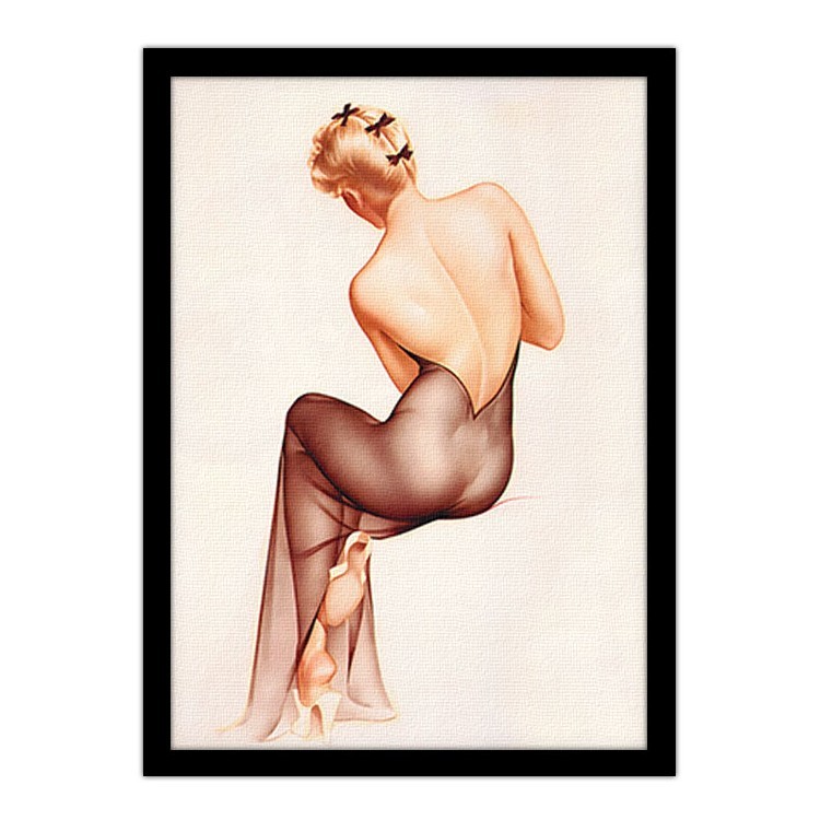 Πίνακας σε Καμβά Pin up γυναίκα με γυμνή πλάτη