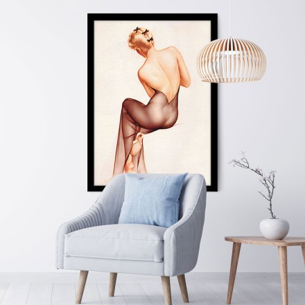 Pin up γυναίκα με γυμνή πλάτη