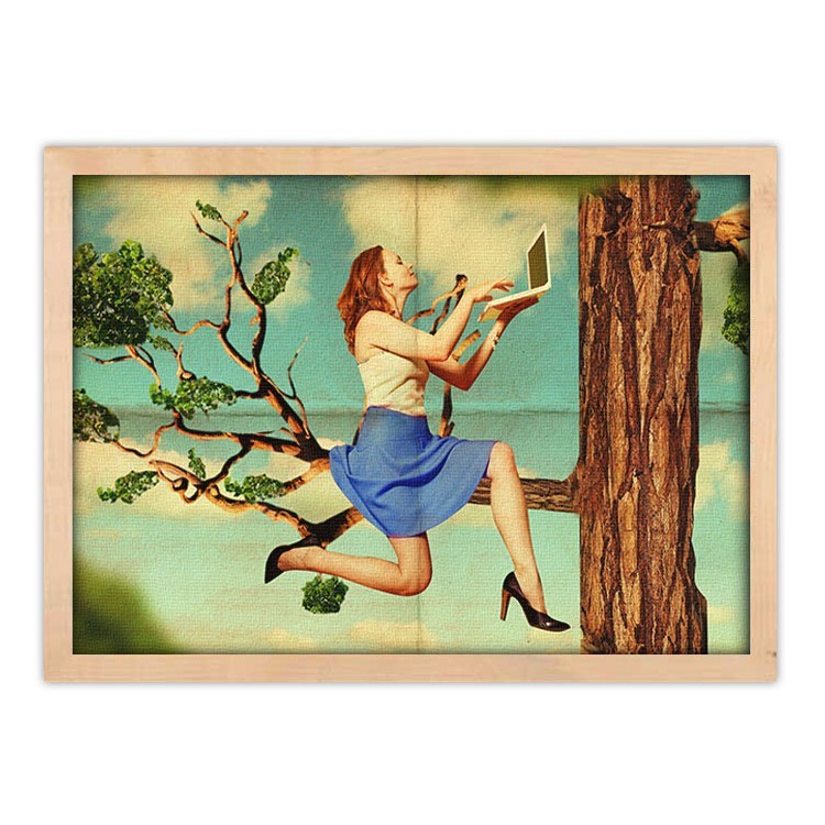 Πίνακας σε Καμβά Κορίτσι σε ένα δέντρο