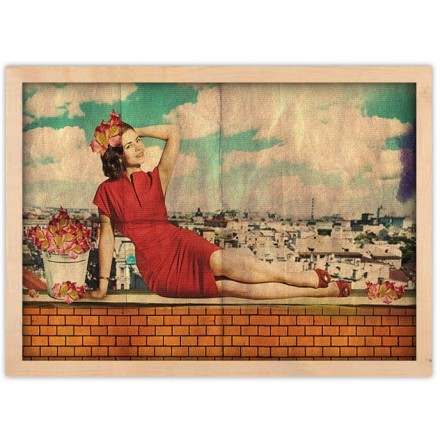 Retro girl Πίνακας σε Καμβά