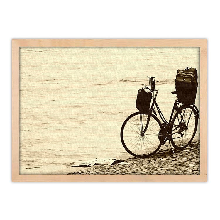 Πίνακας σε Καμβά Εποχιακό ποδήλατο στην παραλία