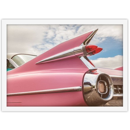 Ροζ ρετρό αμάξι Πίνακας σε Καμβά