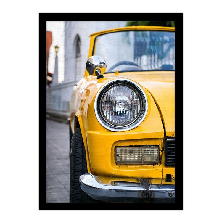 Πίνακας σε Καμβά Ρετρό κίτρινο αμάξι
