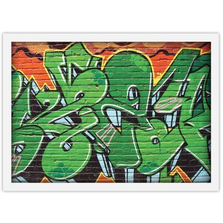 Graffiti πράσινο- πορτοκαλί χρώμα Πίνακας σε Καμβά