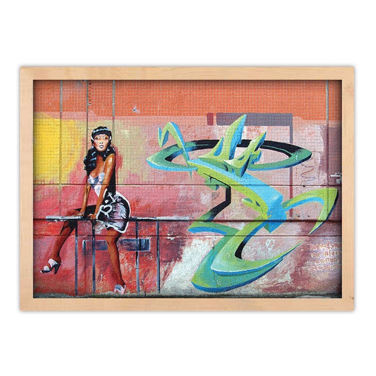 Πίνακας σε Καμβά Graffiti με μελαχρινή γυναίκα