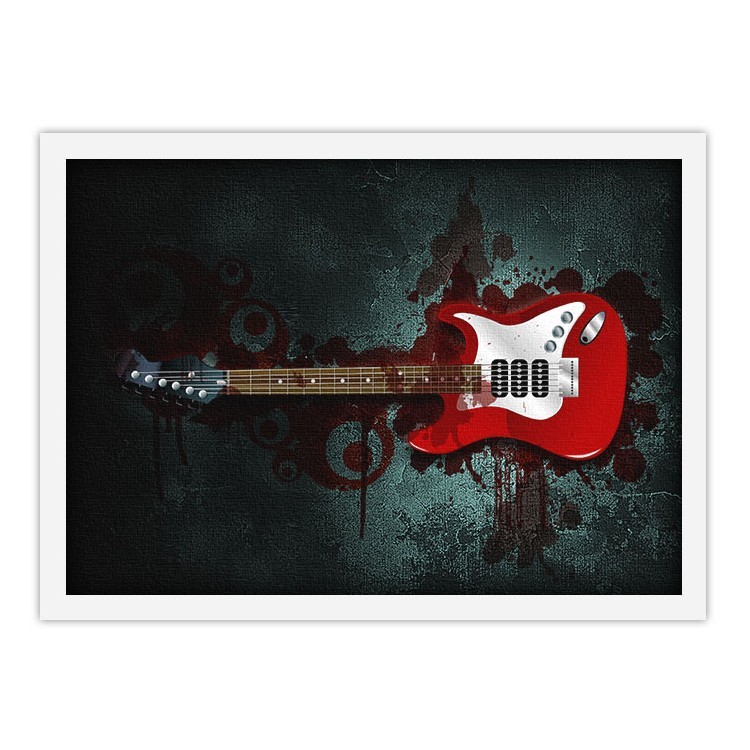 Πίνακας σε Καμβά Μοντέρνα κόκκινη κιθάρα
