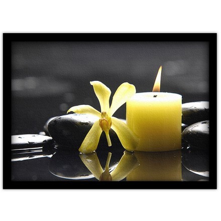 Λουλούδι με κίτρινο κερί Πίνακας σε Καμβά