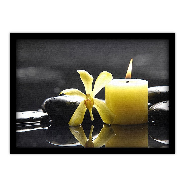 Πίνακας σε Καμβά Λουλούδι με κίτρινο κερί