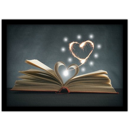 Σελίδες βιβλίου σε σχήμα καρδιάς Πίνακας σε Καμβά