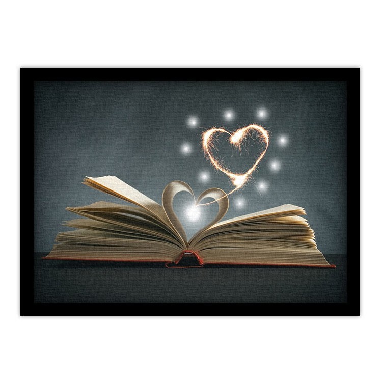Πίνακας σε Καμβά Σελίδες βιβλίου σε σχήμα καρδιάς
