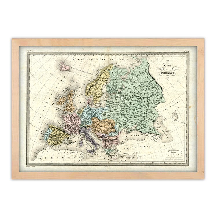 Πίνακας σε Καμβά Χάρτης Ευρώπης